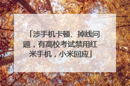涉手机卡顿、掉线问题，有高校考试禁用红米手机，小米回应