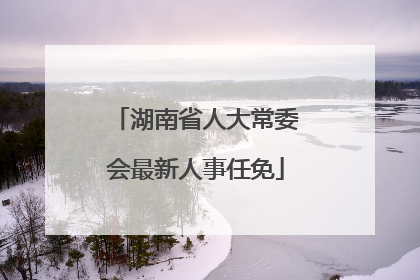 湖南省人大常委会最新人事任免