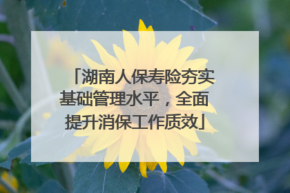湖南人保寿险夯实基础管理水平，全面提升消保工作质效