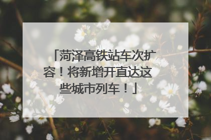 菏泽高铁站车次扩容！将新增开直达这些城市列车！
