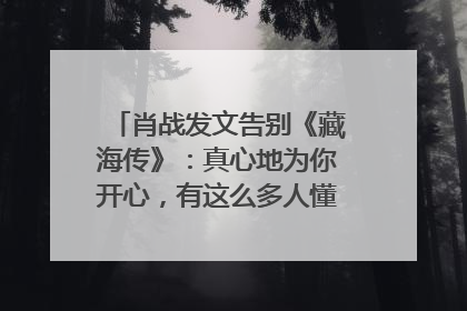 肖战发文告别《藏海传》：真心地为你开心，有这么多人懂你，导演回应“是否有第二季”