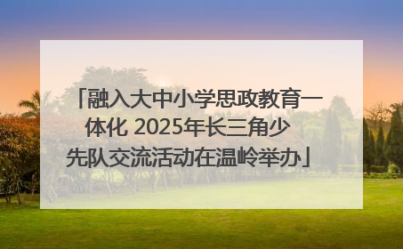 融入大中小学思政教育一体化 2025年长三角少先队交流活动在温岭举办