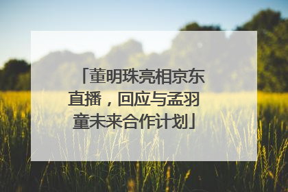 董明珠亮相京东直播，回应与孟羽童未来合作计划