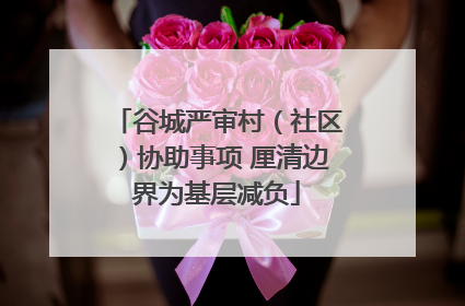谷城严审村（社区）协助事项 厘清边界为基层减负