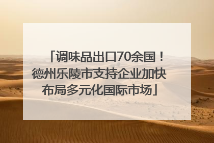 调味品出口70余国！德州乐陵市支持企业加快布局多元化国际市场