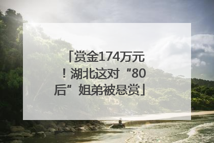 赏金174万元！湖北这对“80后”姐弟被悬赏