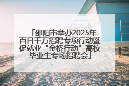 邵阳市举办2025年百日千万招聘专项行动暨促就业“金桥行动”高校毕业生专场招聘会