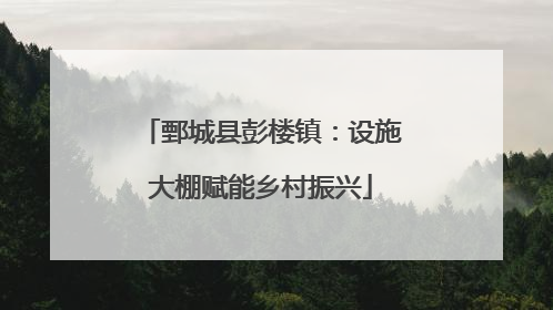 鄄城县彭楼镇：设施大棚赋能乡村振兴