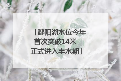 鄱阳湖水位今年首次突破14米 正式进入丰水期