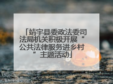 靖宇县委政法委司法局机关积极开展“公共法律服务进乡村”主题活动