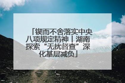 锲而不舍落实中央八项规定精神丨湖南探索“无扰督查”深化基层减负