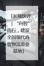 长城快评｜“向智”而行，建设全国现代商贸物流重要基地