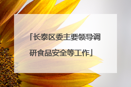 长泰区委主要领导调研食品安全等工作