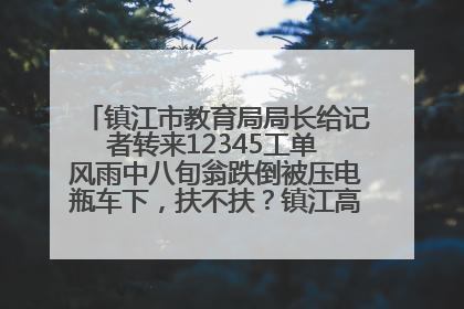 镇江市教育局局长给记者转来12345工单 风雨中八旬翁跌倒被压电瓶车下，扶不扶？镇江高职学子选择令人钦佩