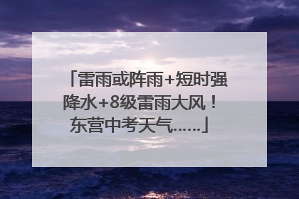 雷雨或阵雨+短时强降水+8级雷雨大风！东营中考天气……