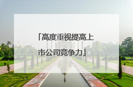 高度重视提高上市公司竞争力