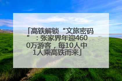 高铁解锁“文旅密码”：张家界年迎4600万游客，每10人中1人乘高铁而来