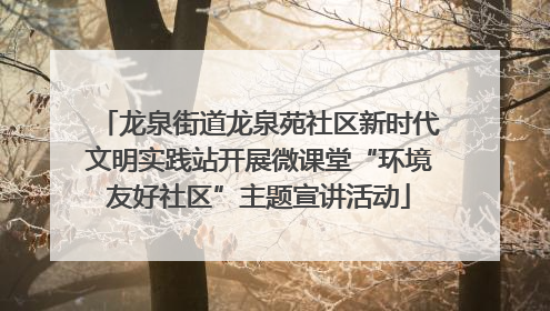 龙泉街道龙泉苑社区新时代文明实践站开展微课堂“环境友好社区”主题宣讲活动