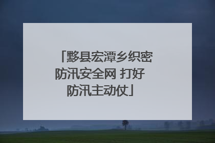 黟县宏潭乡织密防汛安全网 打好防汛主动仗