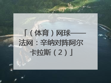 （体育）网球——法网：辛纳对阵阿尔卡拉斯（2）