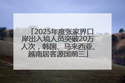 2025年度张家界口岸出入境人员突破20万人次，韩国、马来西亚、越南居客源国前三