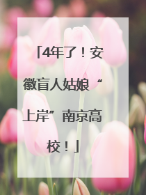 4年了！安徽盲人姑娘“上岸”南京高校！