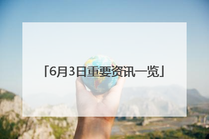 6月3日重要资讯一览