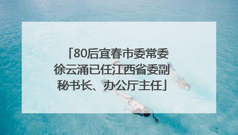 80后宜春市委常委徐云涌已任江西省委副秘书长、办公厅主任