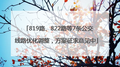 819路、822路等7条公交线路优化调整，方案征求意见中
